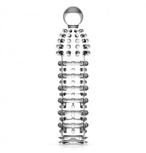 JEUSN - Crystal Penis Sleeve Dotted Type (L:16.5cm - D:4.1cm)